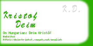 kristof deim business card